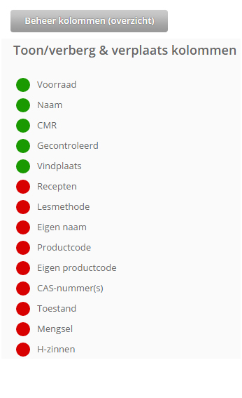 Kolommen zelf bepalen